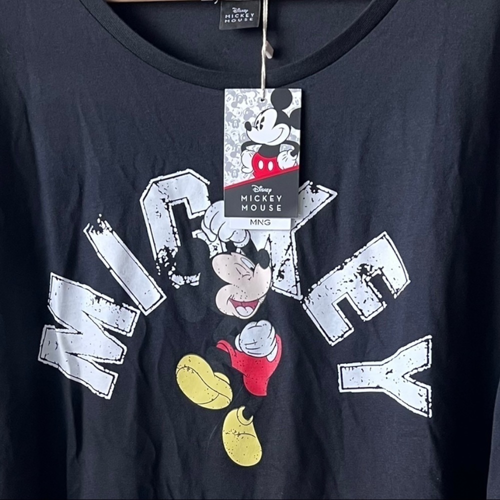 Mango Mickey Mouse black T-shirt New - Picture 10 of 12